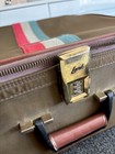 1970 Rare Vintage Italy Lark Italian Travel Suitcase 23    Brass Lock Carry On