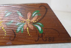 Vintage Hand Painted Wood Lipstick Bar   Holder Signed