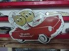 Vintage Esso Porcelain Sign Old Gas Station Service Motor Oil Garage Diecut 