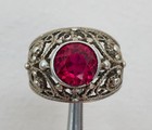 Ring     40 Vintage Soviet Red Ruby  Silver  875     Ussr Ring 7 25 Size 5 55 Gr