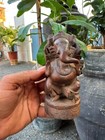 Vintage 1800 s Rare Old Wooden Hand Carved Figure Of Hindu s God Ganesha 6x2 5 