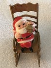 Lot Of 7 Vintage Plastic Christmas Ornaments Santas In Rocking Chair  Angels