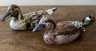 Wooden Duck Swimming Family Hand Carved And Painted Vintage 4    And Smaller