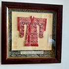 Vintage Miniature Chinese Chu Dynasty Garment Emperor Huai Minister Framed 9  Sq
