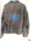 Vtg National Writers Union Uaw Local 1981 Intl Denim Distressed Mens Jacket Lrg