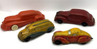 Vintage Toy Cars - Sun Rubber - Auburn - Hard Plastic - Lot Of 4