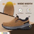 Fitville Mens Slip On Hiking Walking Shoes Trekking Loafer Outdoor Wide Toe Box