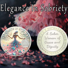 Alcoholics Anonymous Aa 8 Year Silver Plated Medallion Coin Chips Sobriety Coin