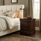 Fully Assembled Traditional Solid Wood Nightstand In Black   Dark Cherry   White