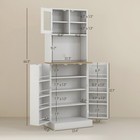Homcom 66 5  Tall Kitchen Pantry Storage Cabinet With Microwave Stand White