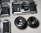 Vintage Camera   Lens Lot - Minolta  Pentax  Konica