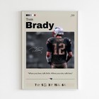 Tom Brady Poster  New England Patriots Print Fan Gift  Brady Nfl Print Art