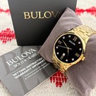 Classic Bulova Diamond 97d108 Black Dial Gold Bracelet Quartz Men s Watch 40mm