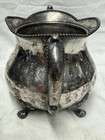 Barbour Silver Co Quadruple Silverplate 4 Foot Sugar Bowl  1020 Beaded Rim