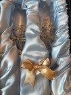 Jazen Gift Wedding Champagne Flutes Set Clear Glass Heart Decor 2pc 80ml