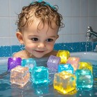 6 12pcs Led Light Up Bath Toys Waterproof Glowing Baby Bathtub Toy Set Kids Gift