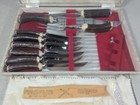 Lewis Rose   Co  Real Stag Horn Cutlery  Sheffield England 50 s 9 Pieces W  Case