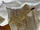 Gold-tone Double Starfish Rhinestone Alligator Hair Clip