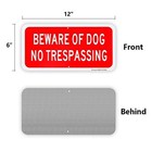 2-pack Beware Of Dog No Trespassing Sign  12 x 6  -  040 Rust Free Aluminum     