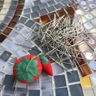 Vtg Tomato Pin Cushion With Emery Strawberry Lots Of Pins  Excellent 