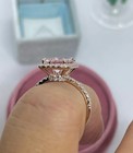 3 00ctw Emerald Cut Lab-created Morganite Engagement Ring 14k White Gold Plated