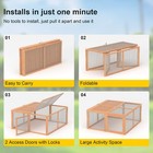 Folding Chicken Coop Portable Chicken Run Rabbit Cage No Assembly Required