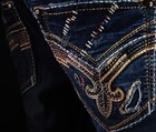  220 Mens Rock Revival Jeans  valko  Leather Inserts Boot 34 X 34