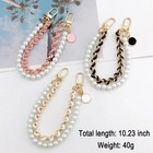3pcs Pearl Beaded Phone Chain Camellia Pendant Phone Wrist Strap Anti Lost Do   