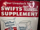 Antique Swift Livestock Mineral Feed Store Metal Sign  Vintage Farm Advertising