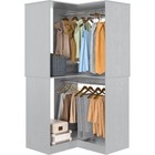 32  Wide Wood Corner Closet Organizer System With 2 Hanging Rod   Storage Shelve