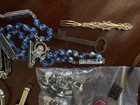 Vintage Junk Drawer Lot Military Buttons Lapel Pins Metals Jewelry Buckle Keys