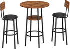 3 Piece Dining Table Set For 2  Round Counter Height Table With 2 Chairs