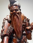 Large Antique Chinese Burl Wood Immortal Sculpture 38    Root Carving Qing