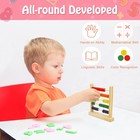 Wooden Abacus For Kids Math - 50 Beads Counting Toy  Multi-color Counters For   