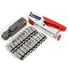 Compression Connector Coax Adjustable Tool Crimper F Bnc  Rg58 Rg59 Rg6 Kit