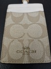 Coach F63274 Signature Canvas Id Lanyard Light Khaki Chalk Gold Nwt