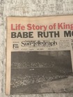 August 17 1948 Pittsburgh Sun Telegraph Newspaper Babe Ruth Mourned