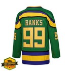 D-5 Men Mighty Ducks Ice Hockey Jersey Goldberg Bombay Conway Banks