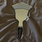 Cesars World  princess  Beveled Etched Handheld Mirror Felt Backed Vanity 9 5  H