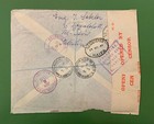 Wwii Palestine Tel Aviv Censored Pacific Route Airmail Hawaii Registered Haifa 