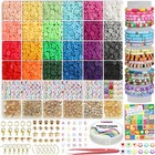 6000 pcs Clay Beads Kit  24 Colors Diy Jewelry   Bracelet Making For Teen Girls