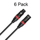 Rannsgeer 6 Pack 3 Ft Xlr Microphone Cable Male To Female R7203-p6