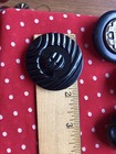 Antique Vintage Large Black Coat Buttons  6  Six