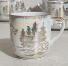 Vintage 17 Piece Mt Fuji Children s Porcelain Tea Set Iridescent - Made In Japan