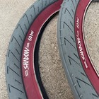 1 Pair Of Shadow Strada Nuova Lp Tire 20 X 2 30 Grey W red Bmx Tires Cult Sunday