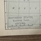 Antique 1901 Map Of South East United States 9   x8   