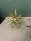 4 Vtg Starburst Sputnik Bradford Plastic Christmas Ornaments Gold Silver Atomic