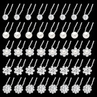 40 Pack Wedding Pearl Hair Pins For Bridal  Silver Pearl Rhinestone Hair Pins