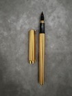 S t  Dupont Classique Gold Plated Diamond Head Fountain Pen 18k 750 Gold Nib