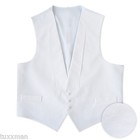 U s a  All Cotton New Men s White Pique Tuxedo Vest Self Tie Bow Real Pockets